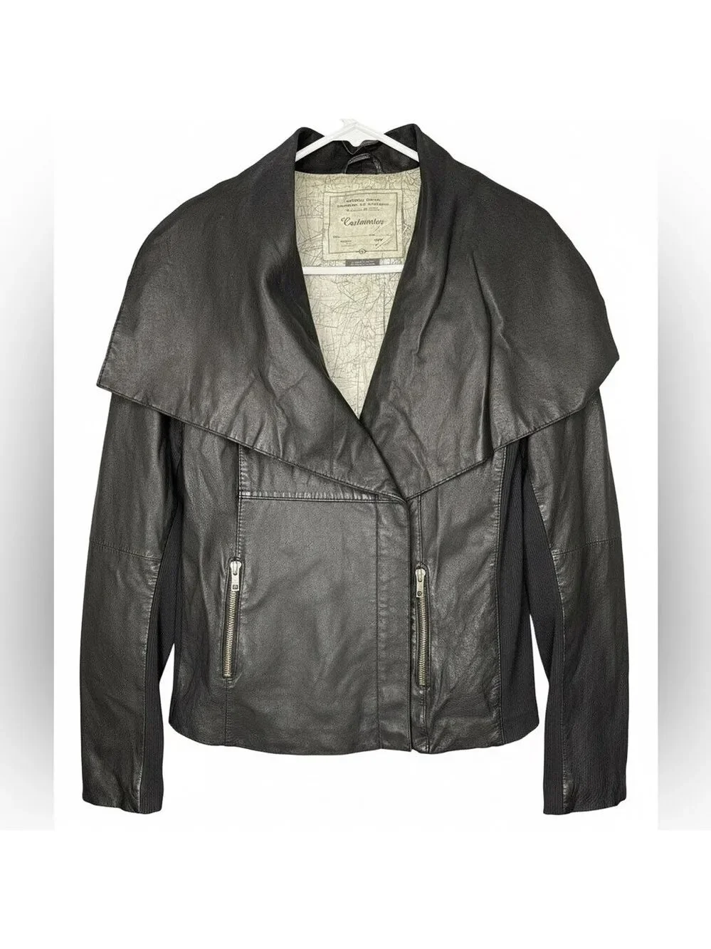 Anthropologie Cartonnier Black Leather Jacket Small
